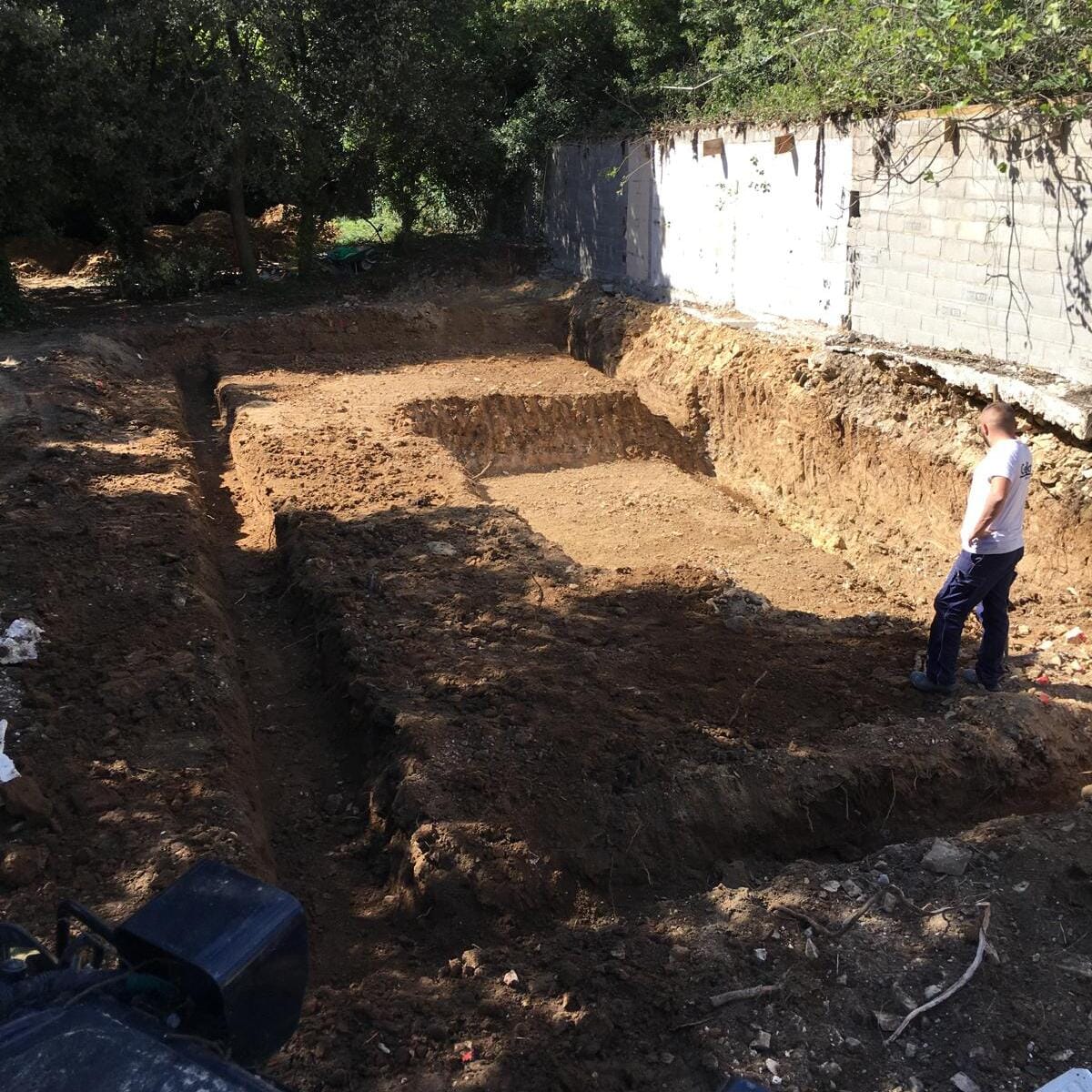 Chantier terrassement excavation